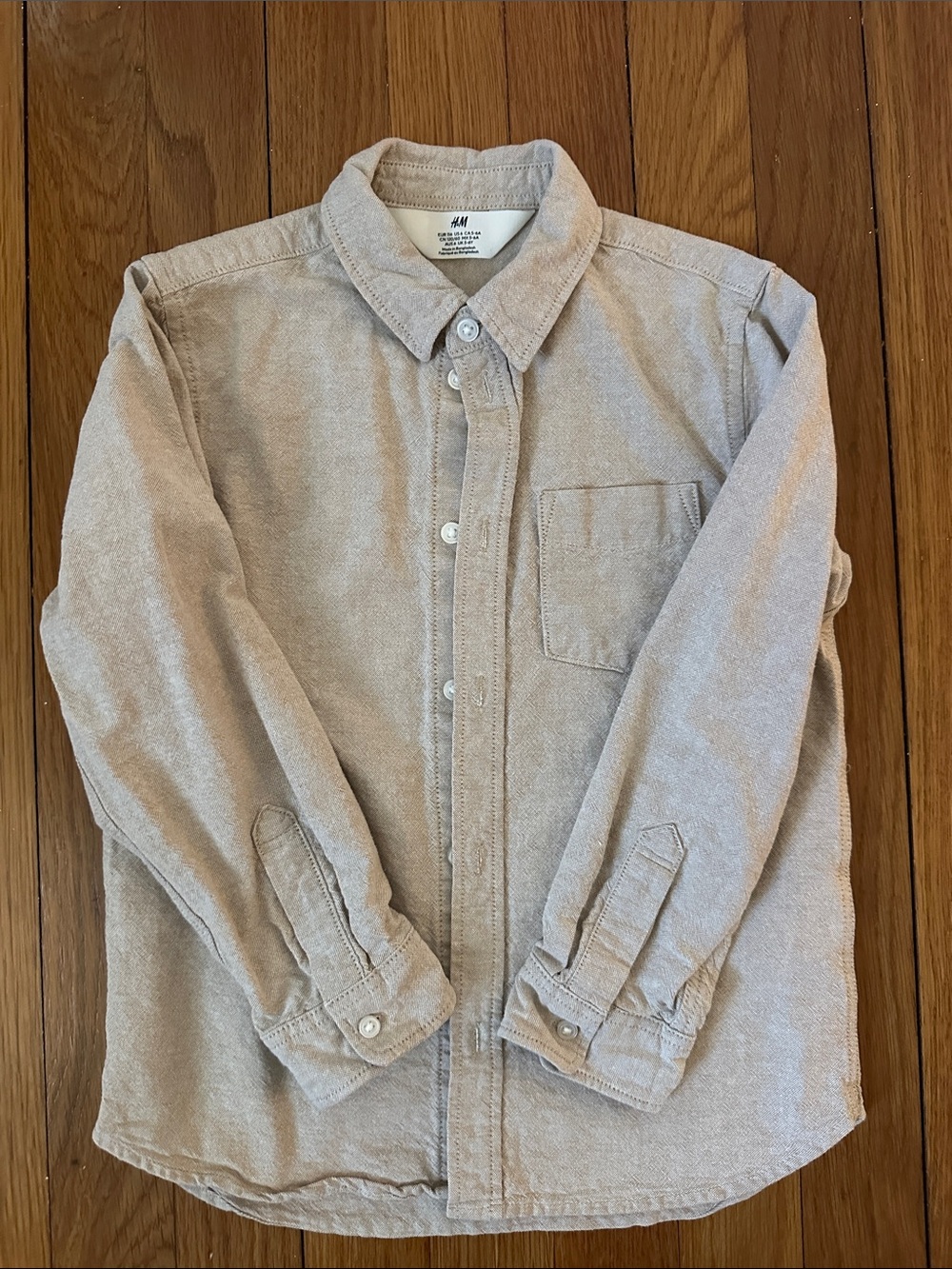 H&M Beige Cotton Button-Up Shirt